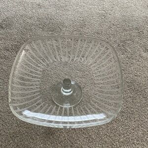 Mikasa Crystal  Cheers  Elegant Glass Cake pedestal Stand 12 inches